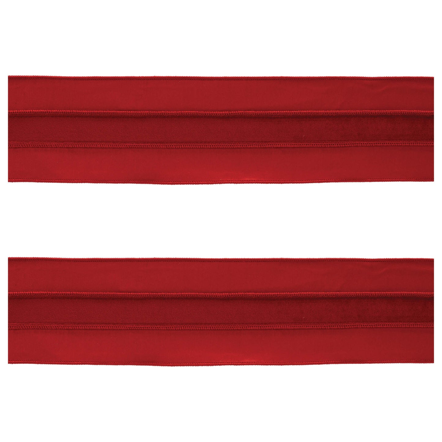 Red wired ribbon set of 2 – 4" x 5 yds each, rich red polyester with wired edges | RRO Home
