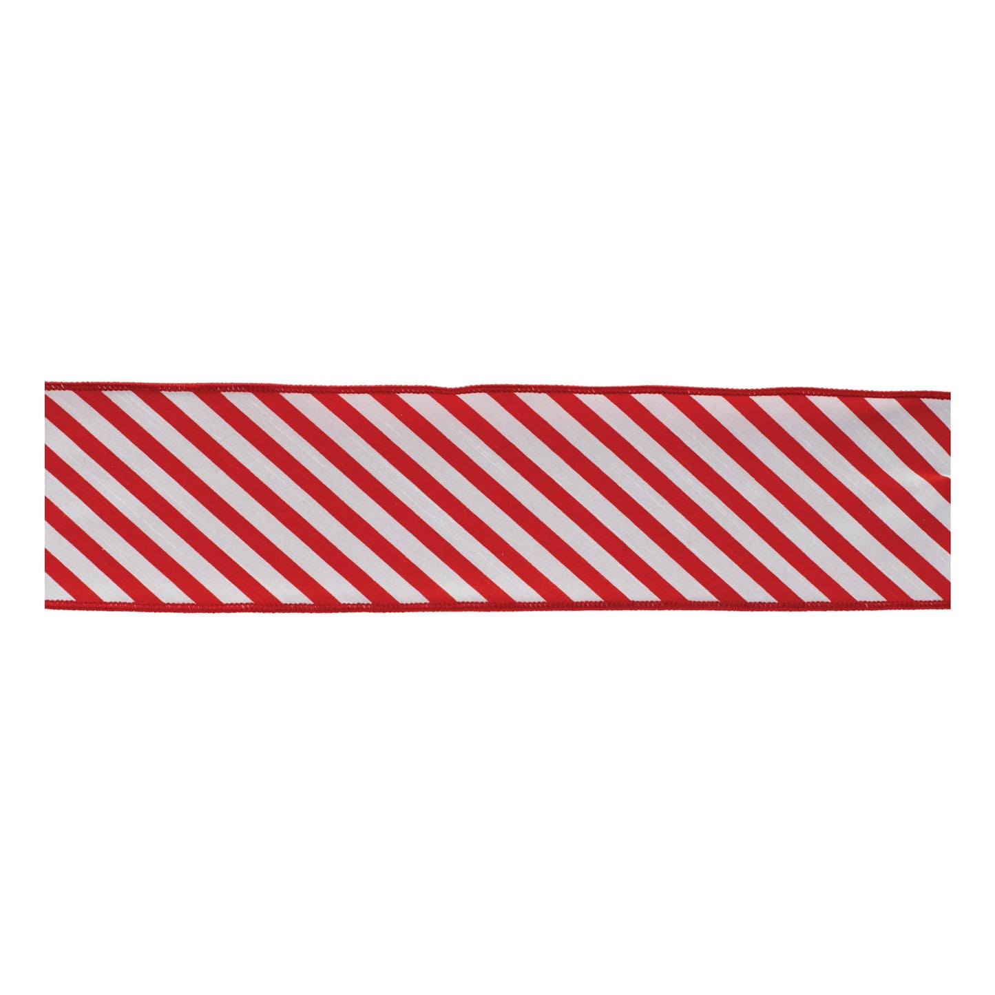 Red and white striped wired ribbon set of 2 – 4" x 10 yds each, festive pattern with wired edges | RRO Home
