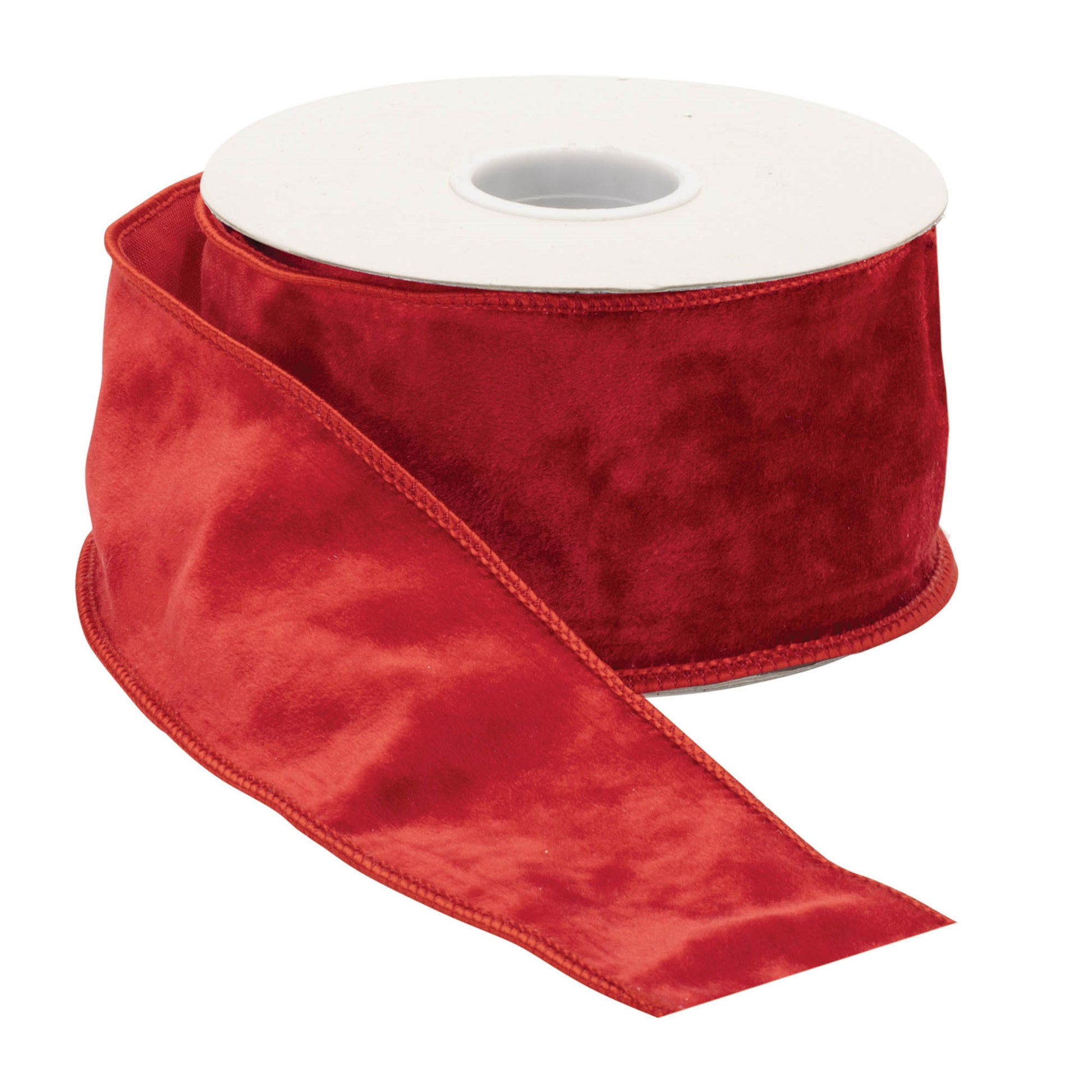 Red wired ribbon – 2.5" x 10 yds, vibrant red polyester with wired edges | RRO Home
