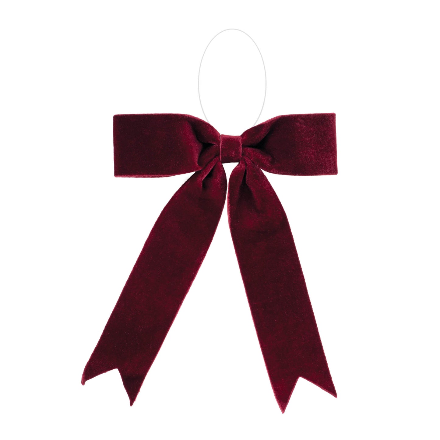 Burgundy red holiday bow set of 2 – 13" x 13", soft polyester with clear hanger | RRO Home
