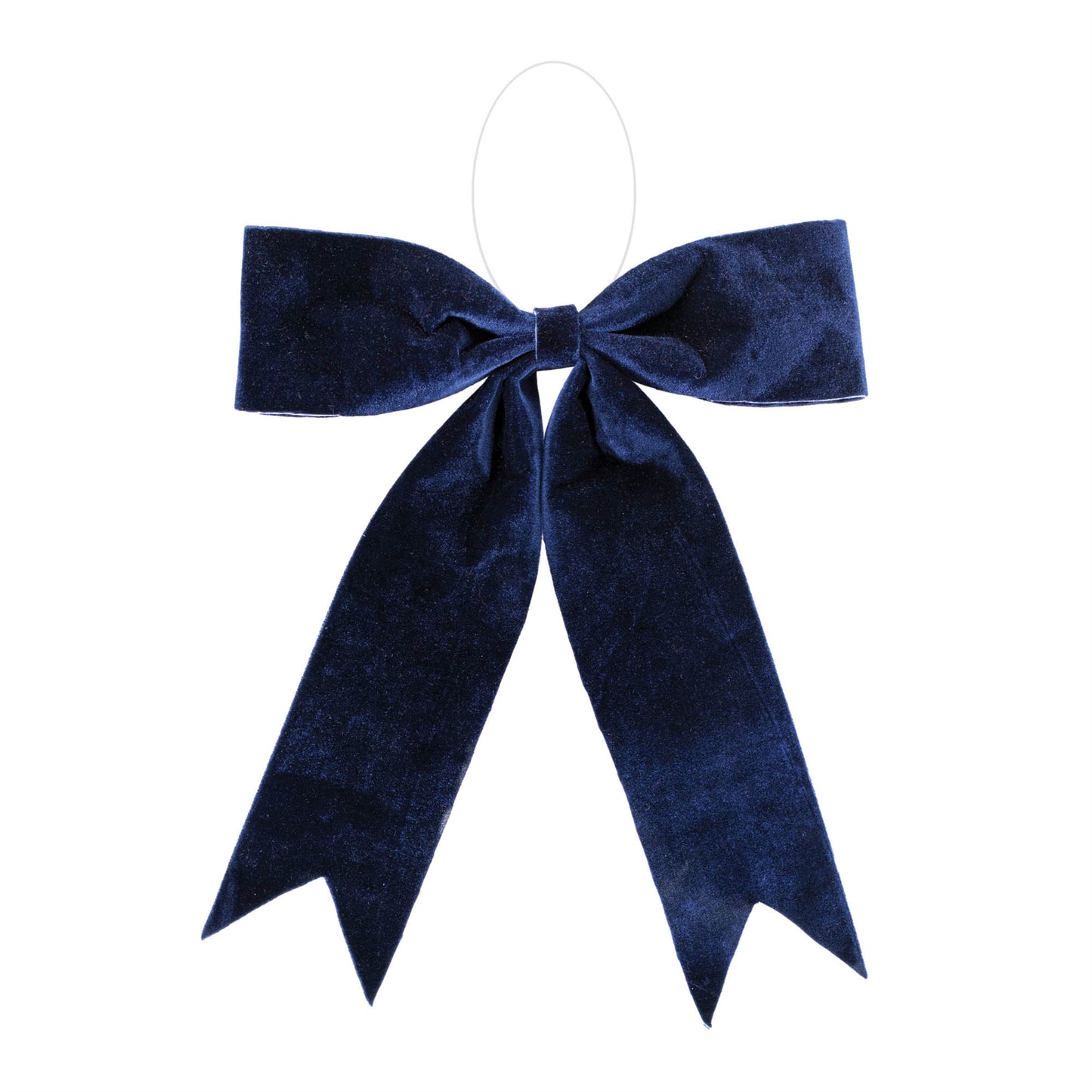 Navy blue holiday bow set of 2 – 18" x 17", soft polyester with clear hanger | RRO Home
