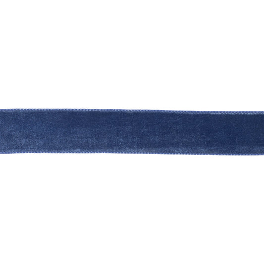 Blue wired ribbon – 2.5" x 10 yds, polyester-spandex blend with wired edges for shaping | RRO Home
