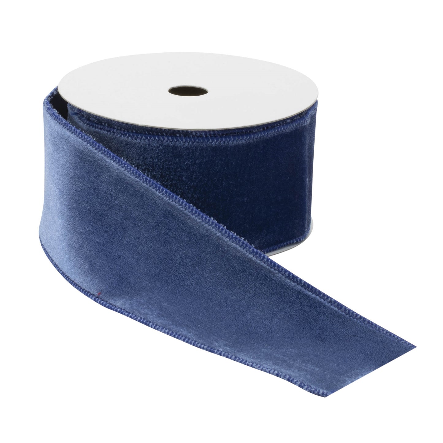 Blue wired ribbon – 2.5" x 10 yds, polyester-spandex blend with wired edges for shaping | RRO Home
