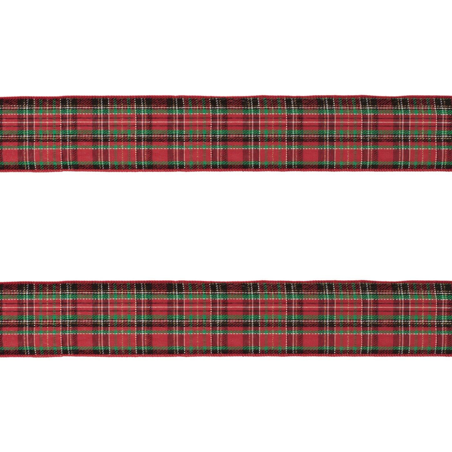 Tartan plaid wired ribbon set of 2 – red & green plaid with wired edges, 2.5" x 10 yds each | RRO Home
