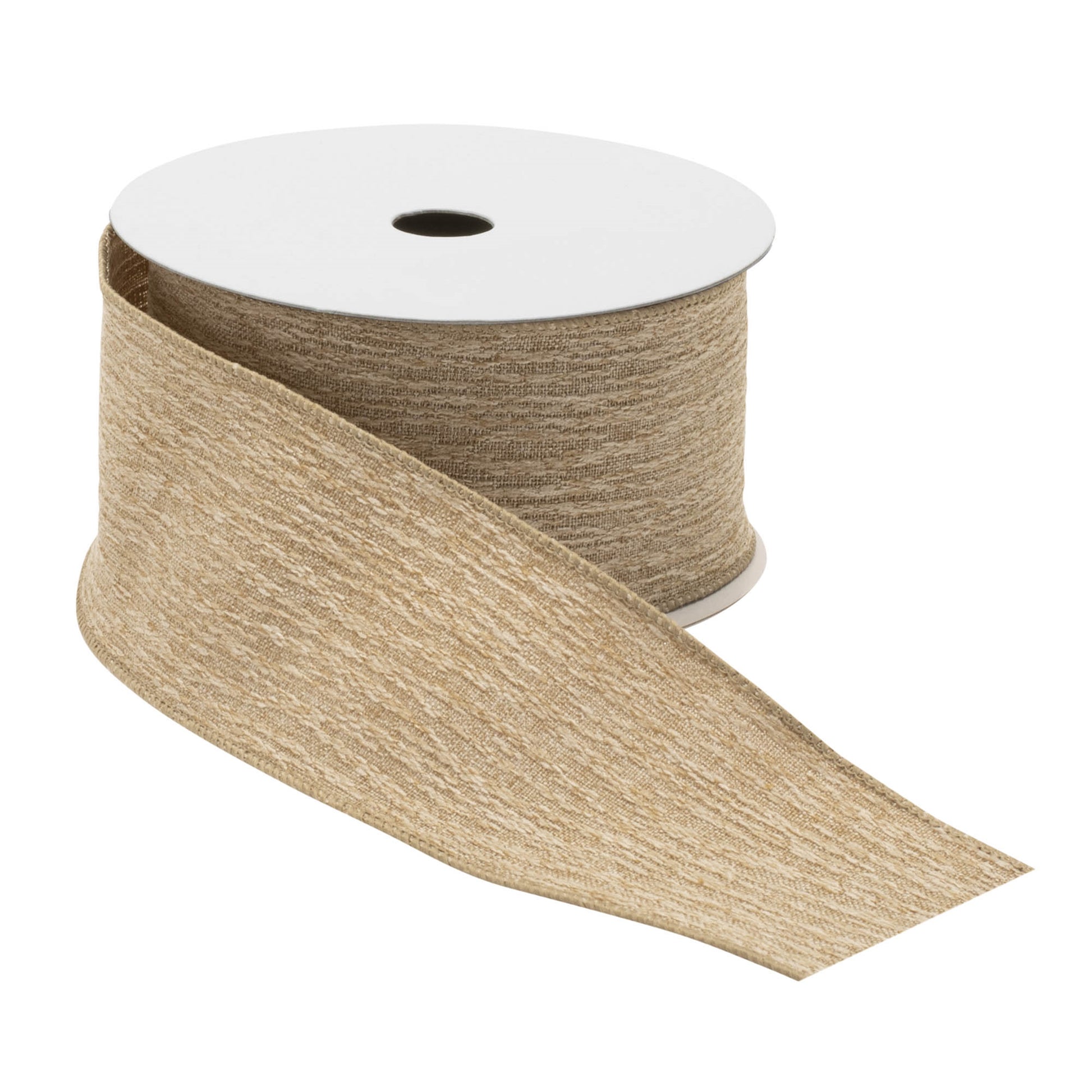 Gold and beige wired ribbon set of 2 – 2.5" x 10 yds each with wired edges | RRO Home

