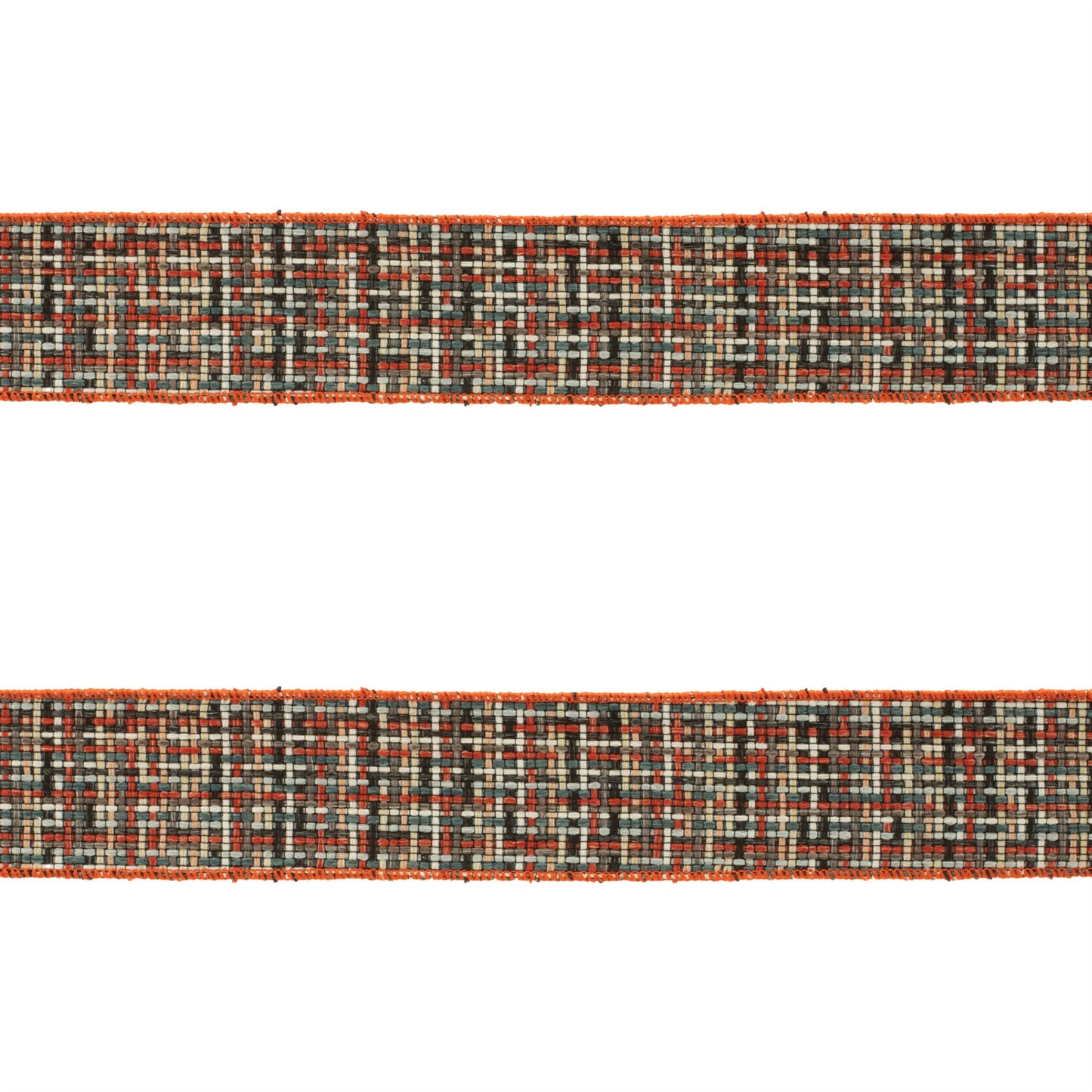 Checkered woven wired ribbon – red and beige plaid pattern, set of 2, 2.5" x 5 yds each | RRO Home
