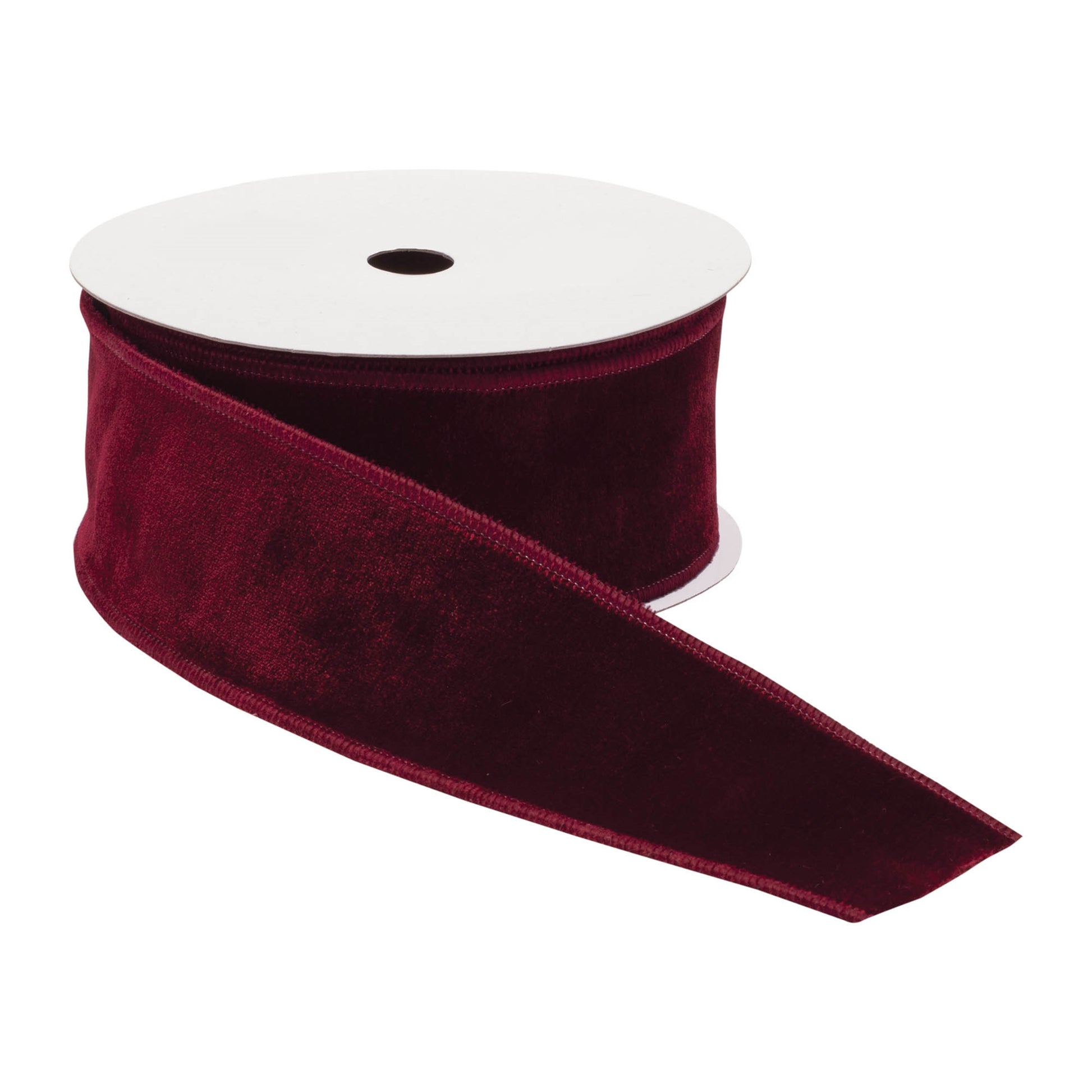 Deep mauve-red wired ribbon 2.5 inch width by 10 yards with wired edges for bows and festive décor
