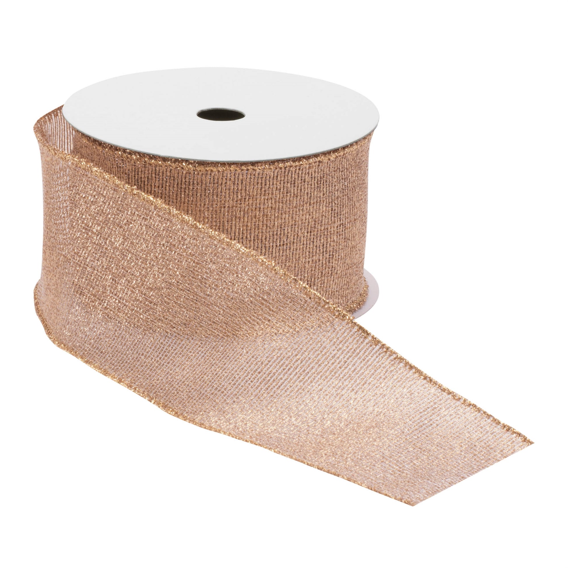 Pink shimmer wired ribbon set of 2 – soft pink with metallic accents, 2.5" x 10 yds each | RRO Home
