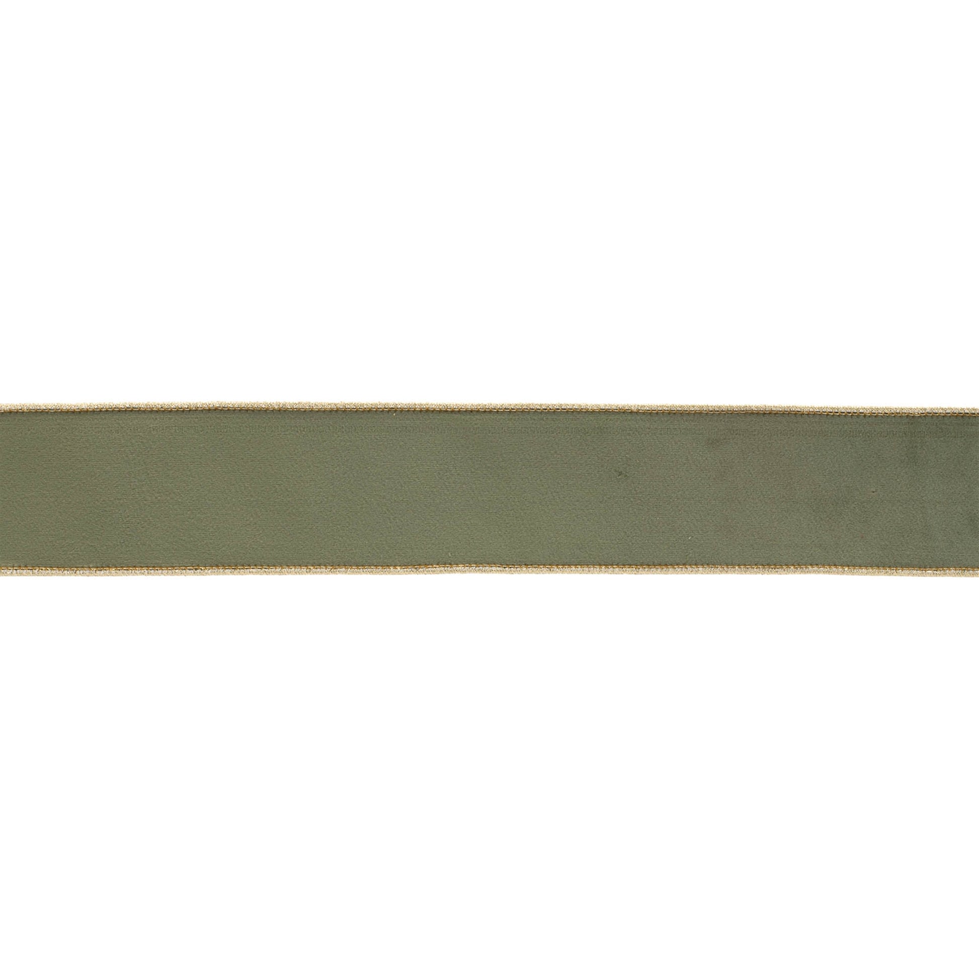 Set of two green wired ribbon rolls, 2.5″ wide × 10 yards, with gold trim for holiday shaping and bows
