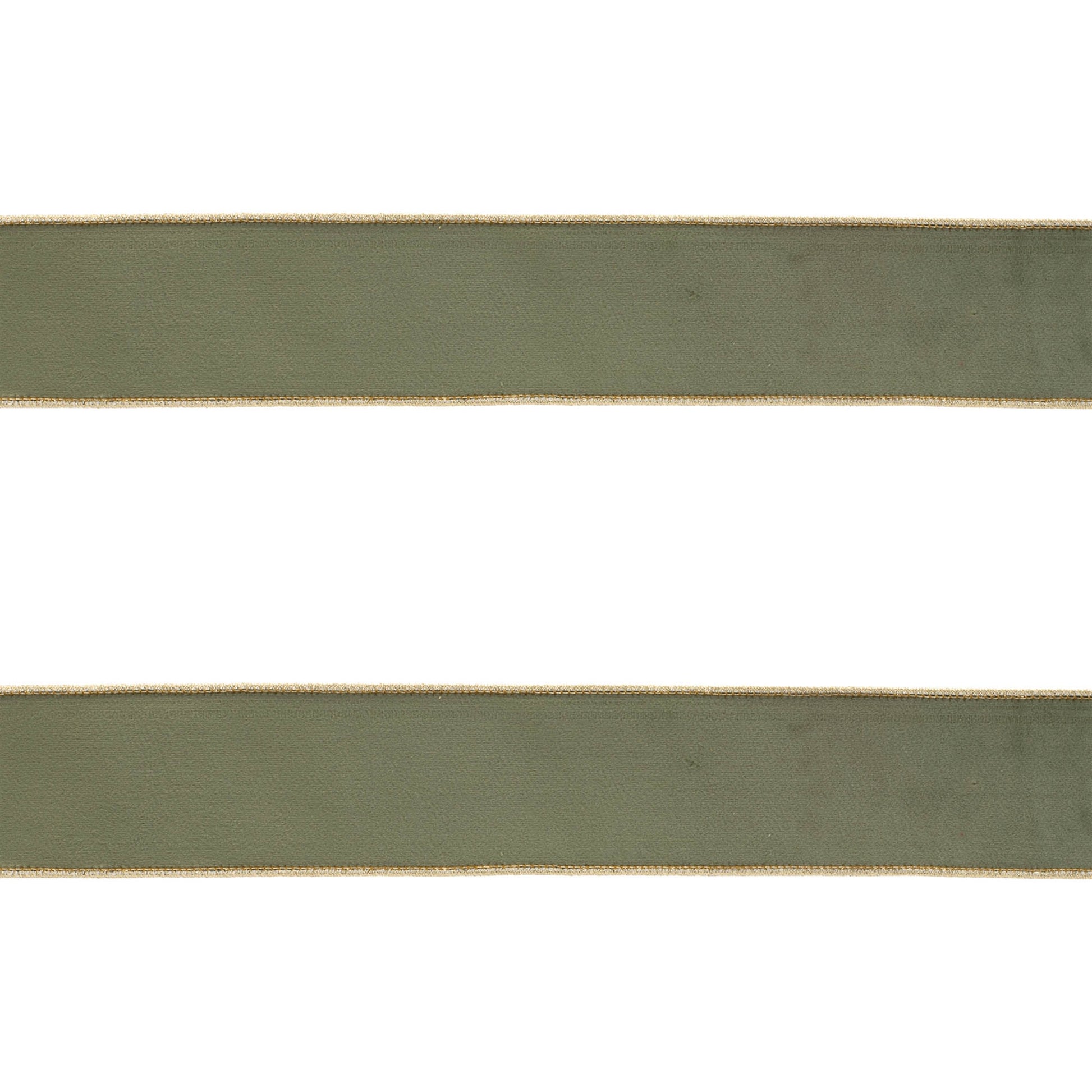 Set of two green wired ribbon rolls, 2.5″ wide × 10 yards, with gold trim for holiday shaping and bows
