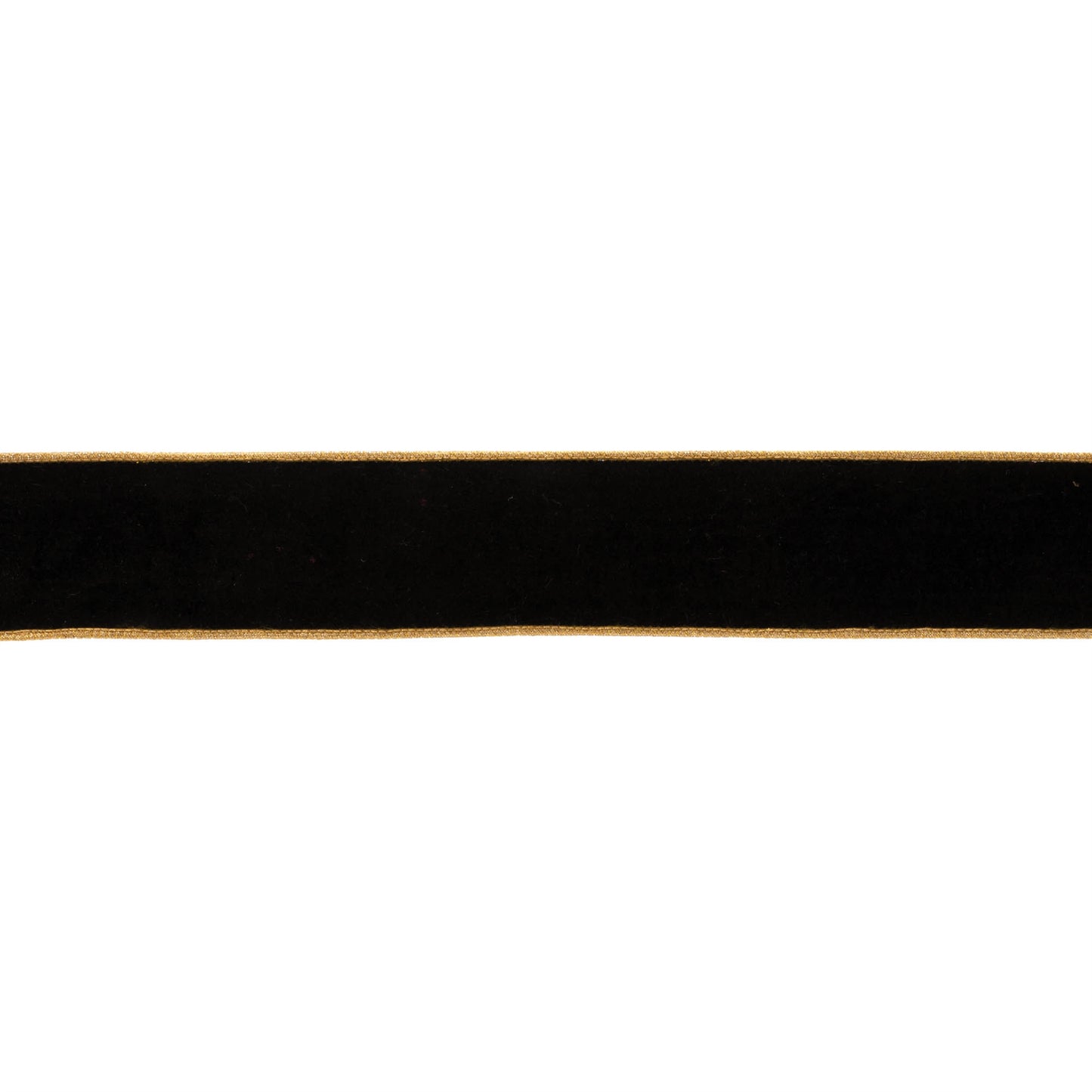 Set of two black wired ribbon rolls, 2.5″ wide × 10 yards, with gold trim for elegant bows and holiday décor
