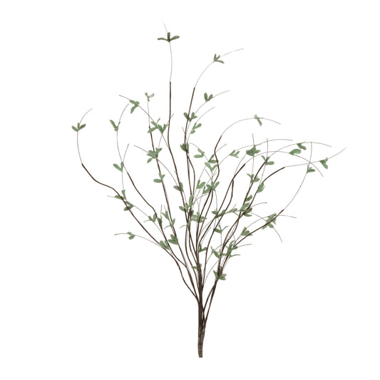 Set of 4 mini leaf twig branches with natural green foliage and twig accents
