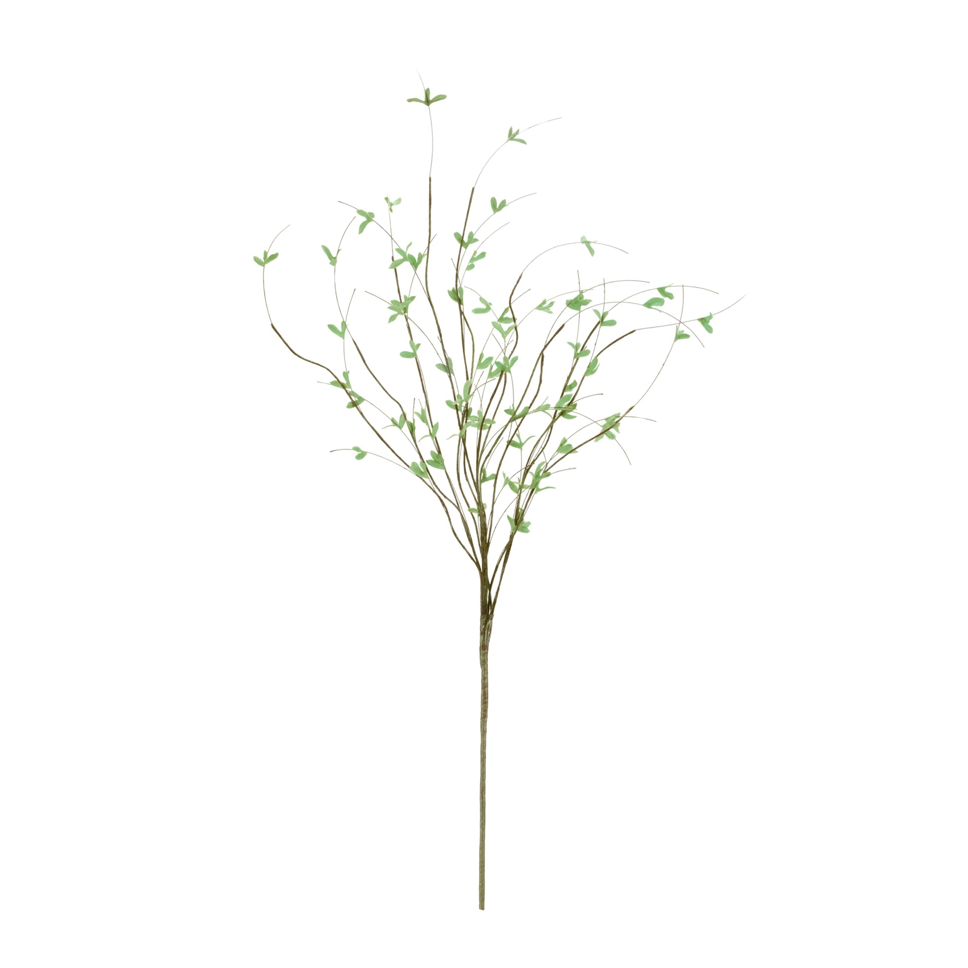 Set of 4 mini leaf twig branches with natural green foliage and twig accents
