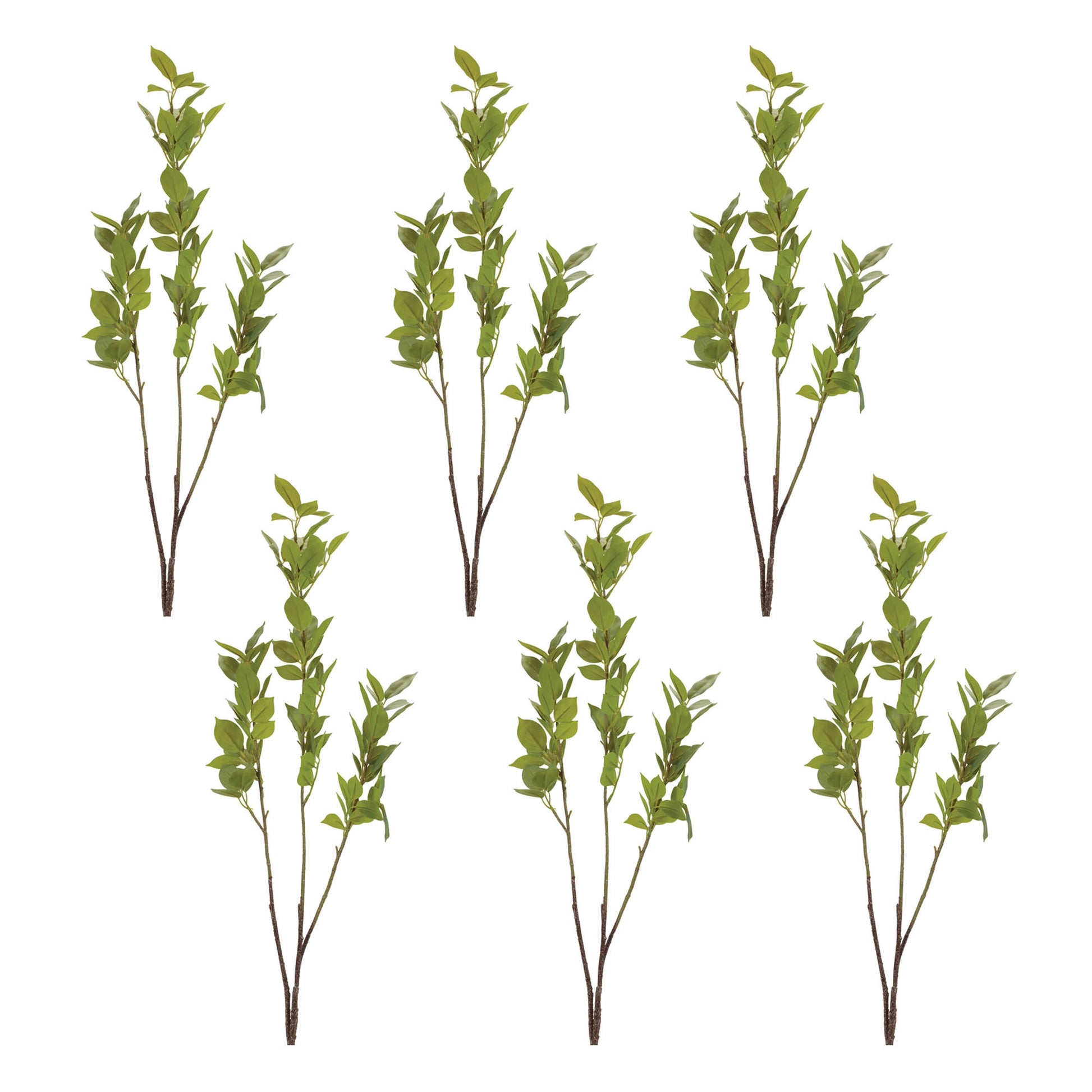 Set of 6 tall artificial green leaf foliage branches (43-Inch)