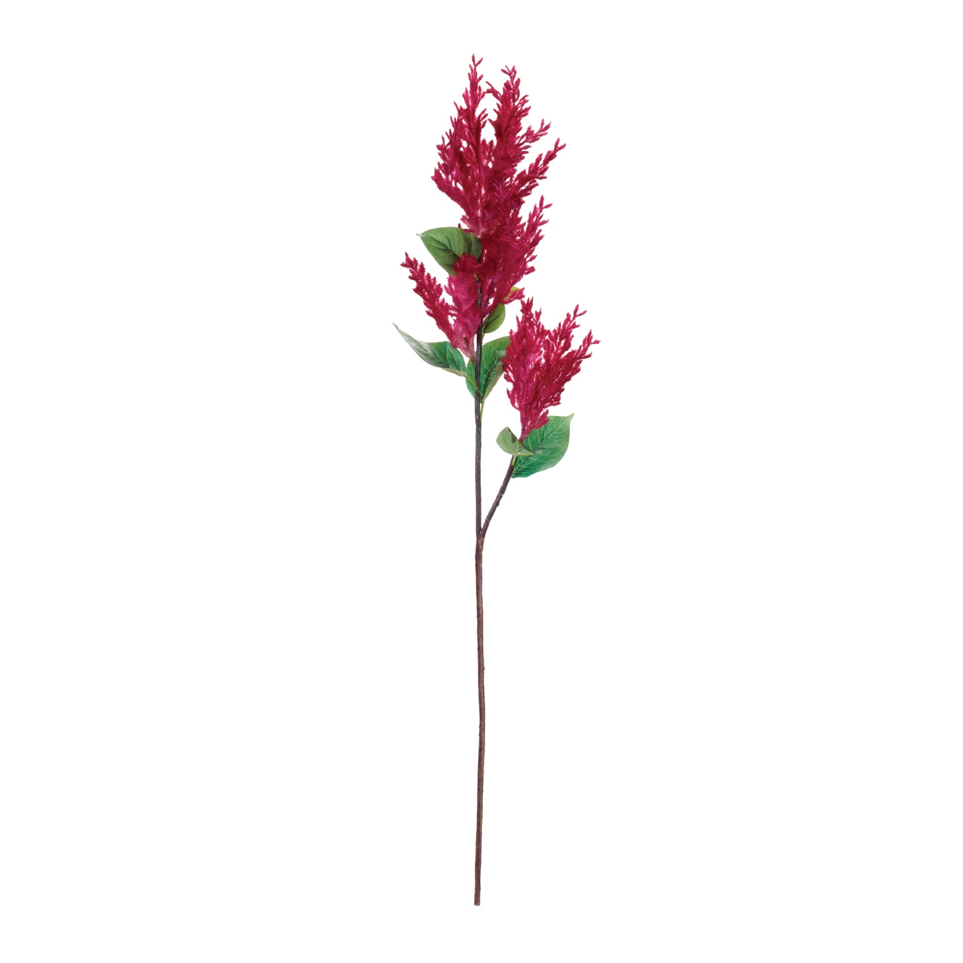 Set of two astilbe floral sprays with soft pink blooms and green foliage, wired stems for spring décor
