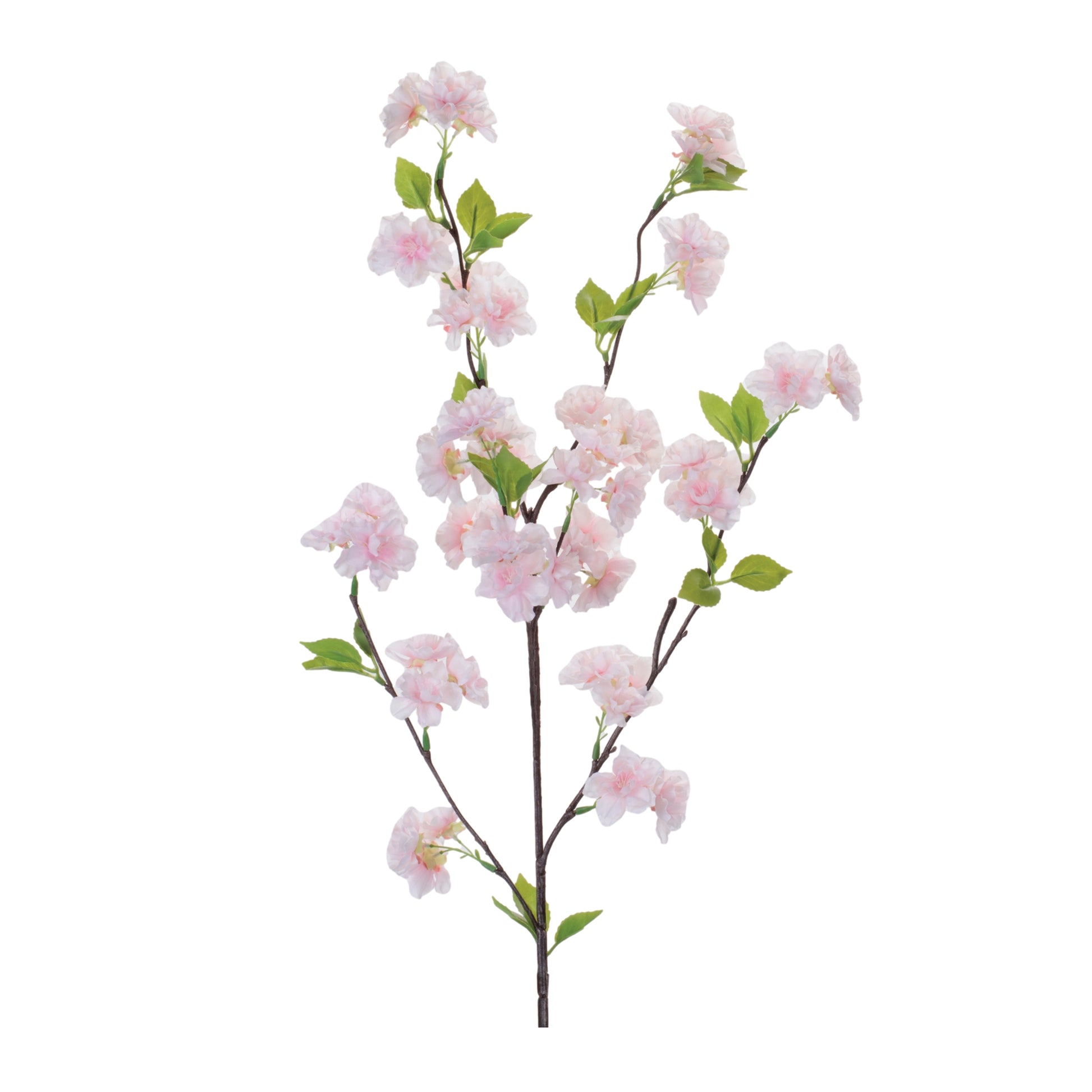 Set of six apple blossom branches with pink and white blossoms and realistic branch detailing for spring décor
