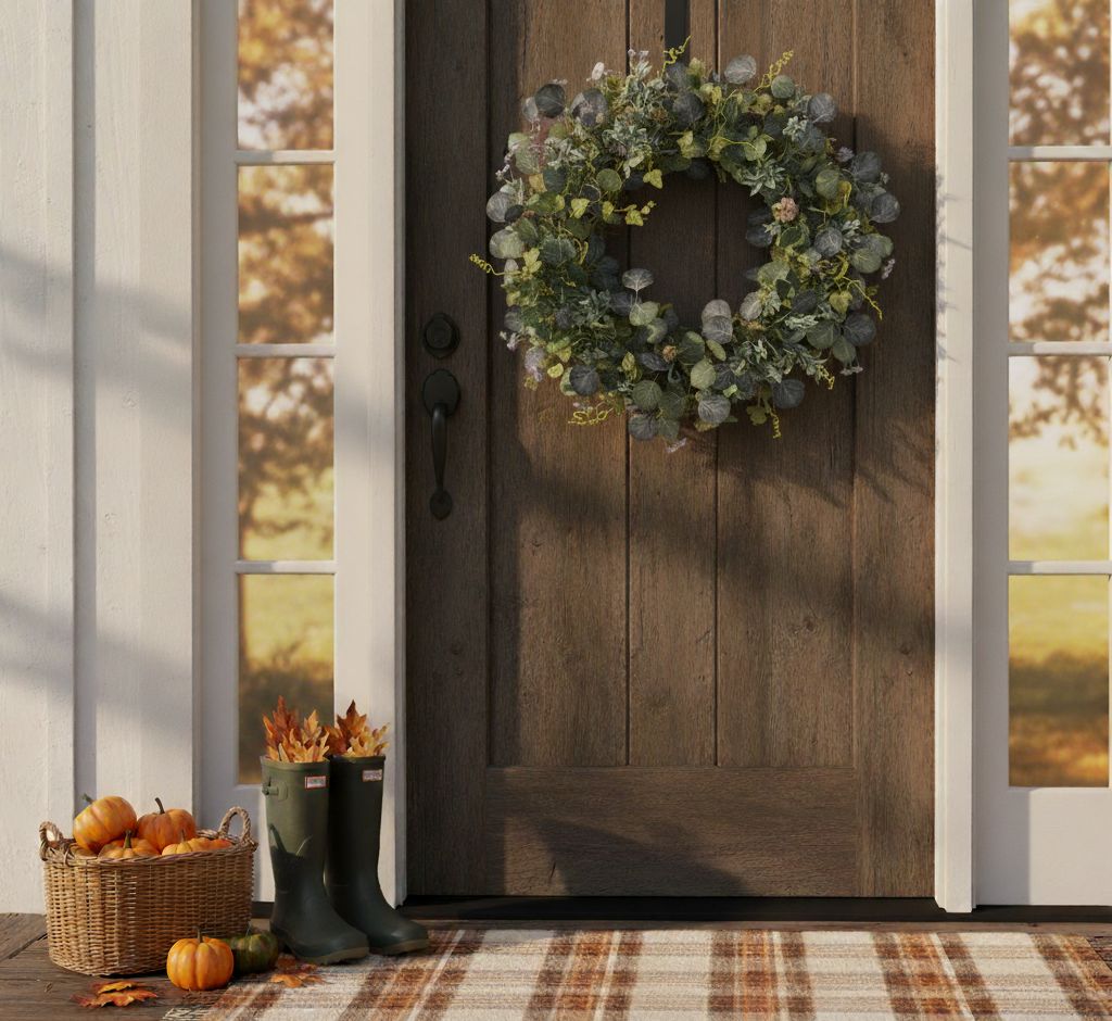19-inch ivy leaf foliage wreath with curled twig accents and lush greenery for natural wall or door décor

