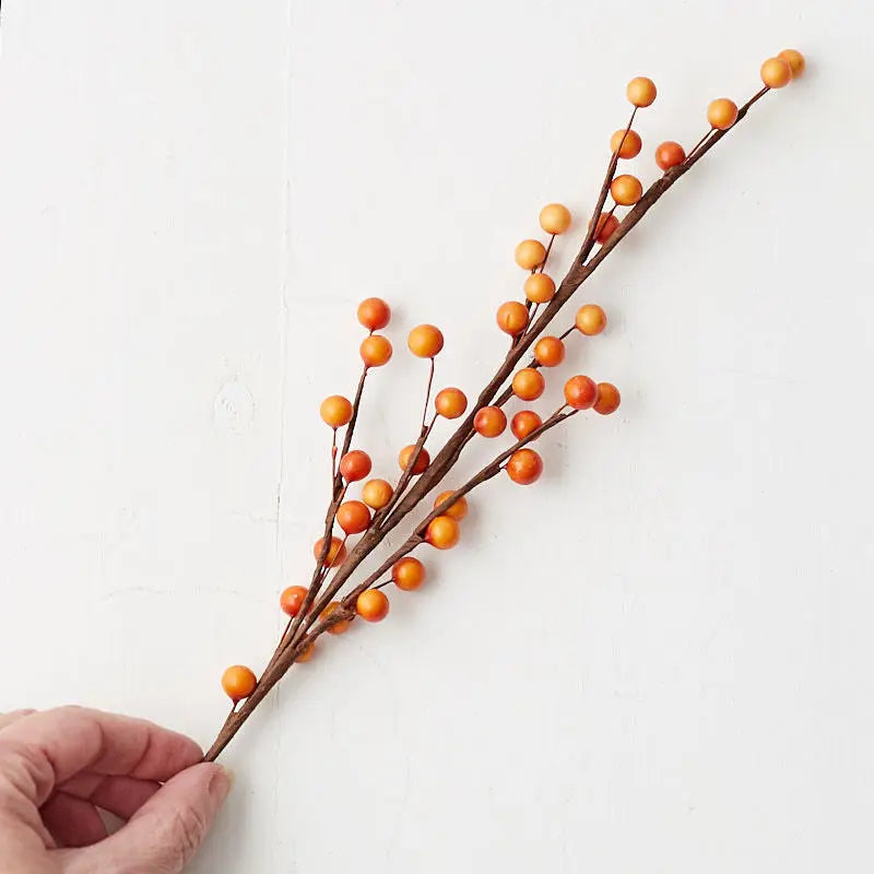 22" Autumn Orange Arificial Berry Spray Floral Pick Factory Direct Craft   