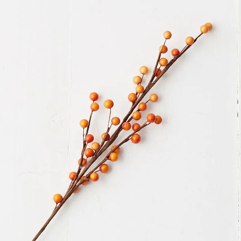 22" Autumn Orange Arificial Berry Spray Floral Pick Factory Direct Craft   