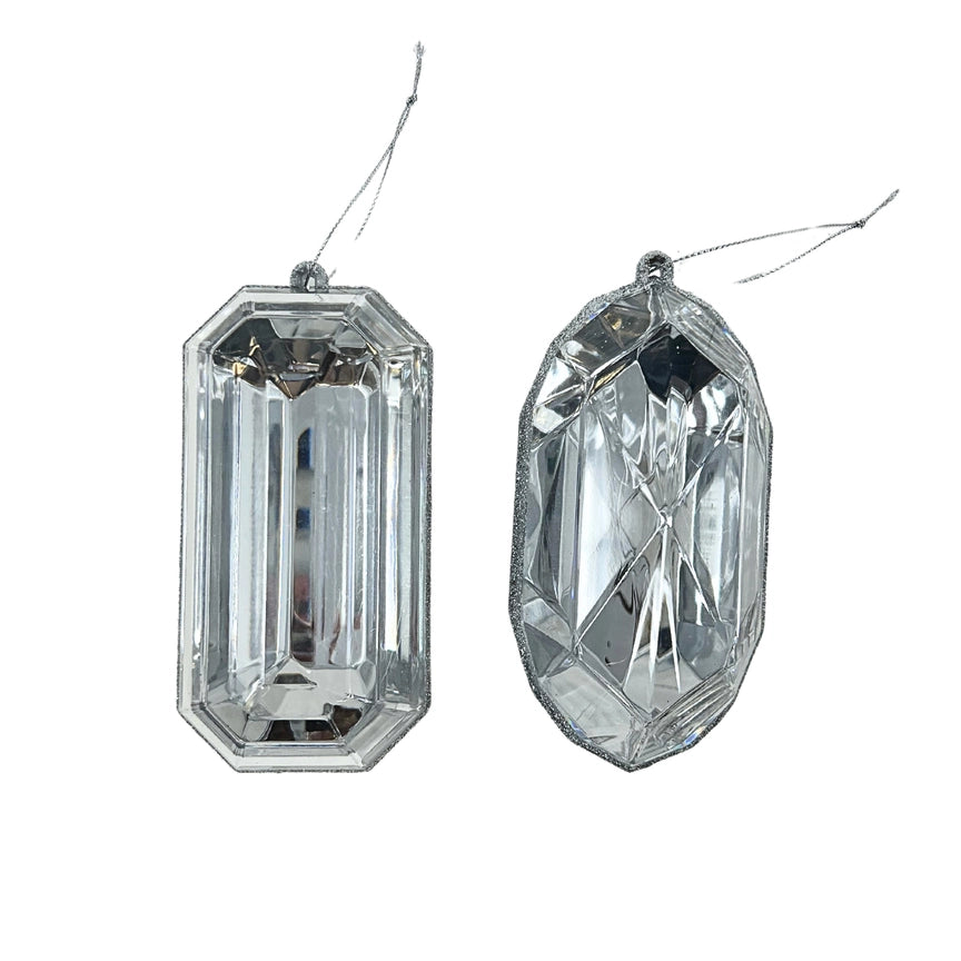 5-inch Clear Acrylic Gem Ornament for Christmas Trees and Luxury Decor