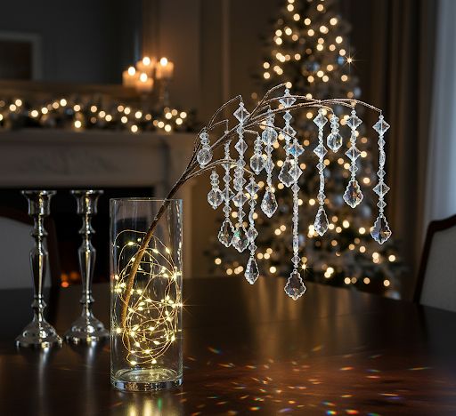 34-inch dripping jewel branch pick with sparkling jewels for elegant home and floral decor
