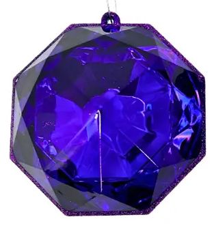 4-inch midnight purple acrylic precious gem ornament available in both round and square faceted shapes
