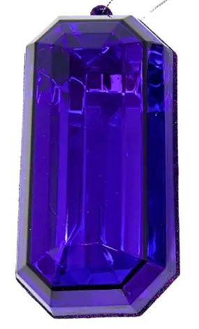5-inch midnight purple acrylic gem ornament available in rectangle and oblong faceted shapes
