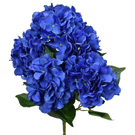 22” Hydrangea Bush w/ Lvs X 5 - Helio Blue Floral Pick David Christopher   