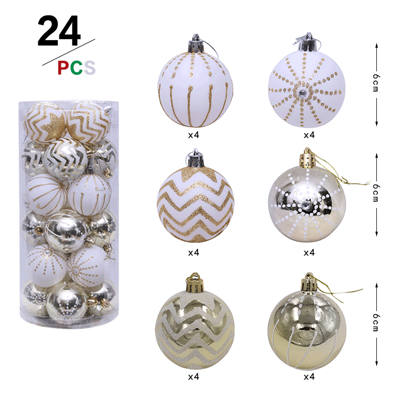 Shatterproof Christmas balls in storage cylinder for holiday tree decoration