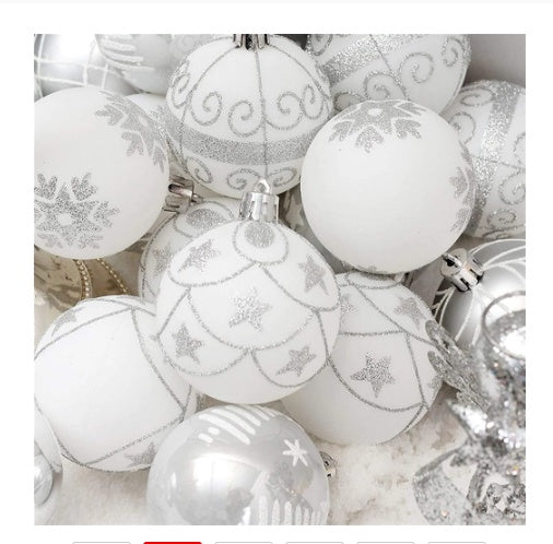 Shatterproof Christmas balls in storage cylinder for holiday tree decoration