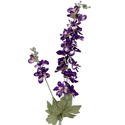 34-inch artificial purple delphinium spray with realistic flowering stem
